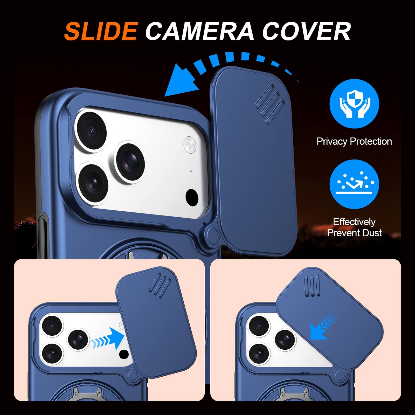 SLIDE CAMERA COVER

Privacy Protection
Effectively Prevent Dust