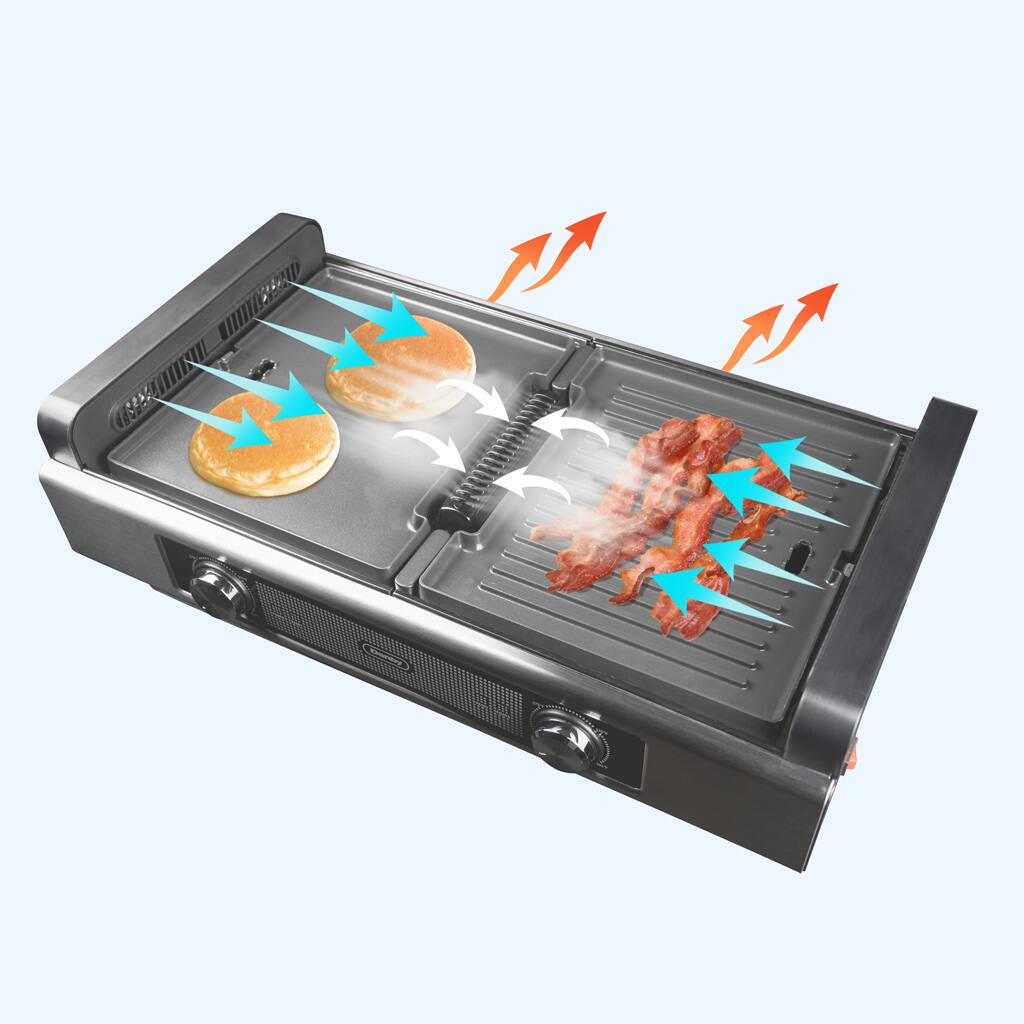 Alt View 3. Danby - Smokeless Indoor Grill & Griddle - Black/Stainless Steel.