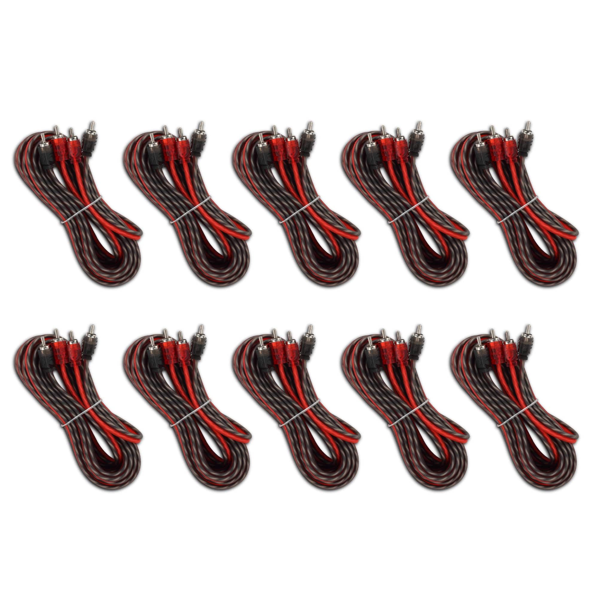 DS18 Audio - Level 1 RCA Interconnect Cable, 16 ft (10-Pack)
