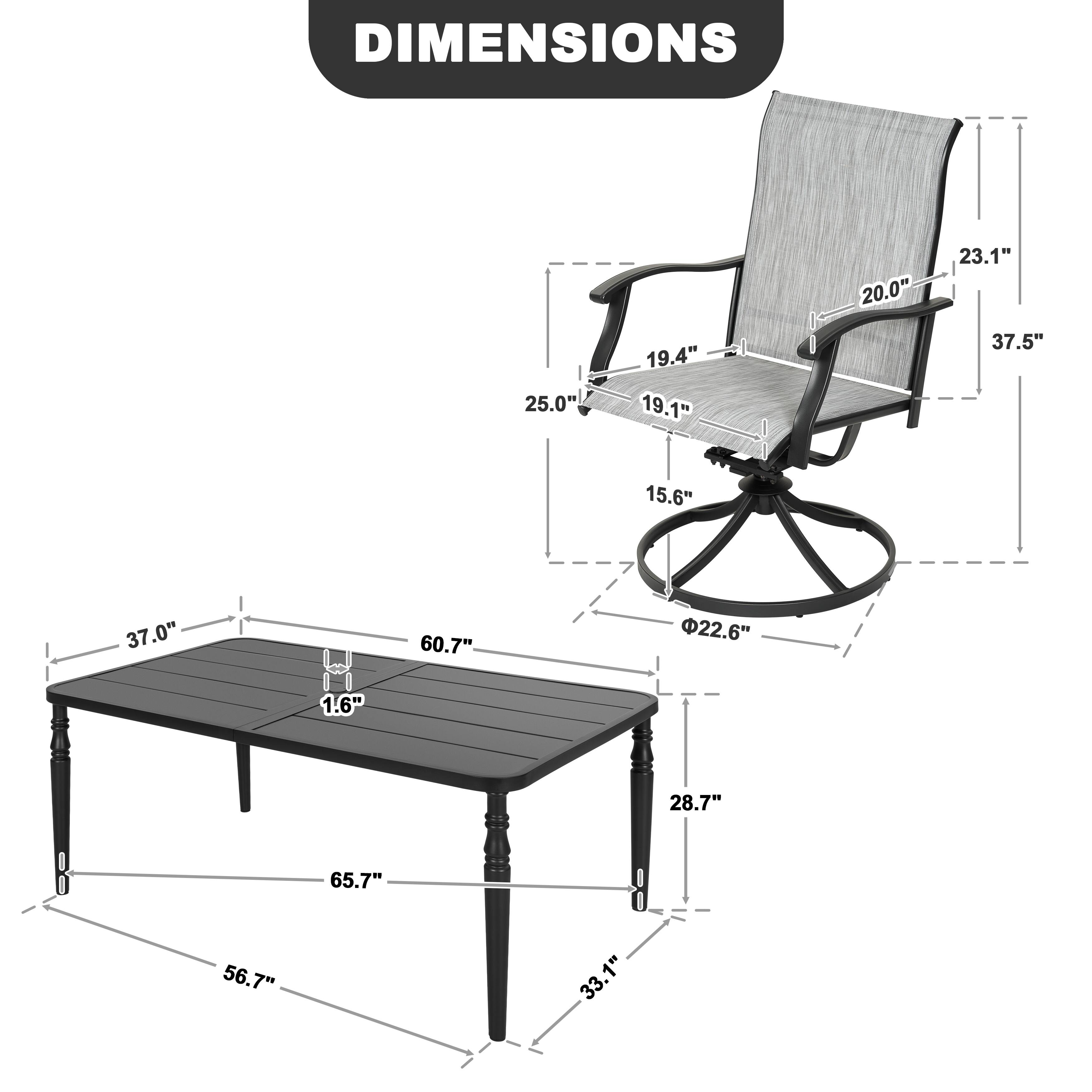 DIMENSIONS

- 20.0"
- 23.1"
- 25.0"
- 19.4"
- 19.1"
- 37.5"
- 15.6"
- 37.0"
- 60.7"
- 22.6"
- 1.6"
- 28.7"
- 65.7"
- 56.7"
- 33.1"