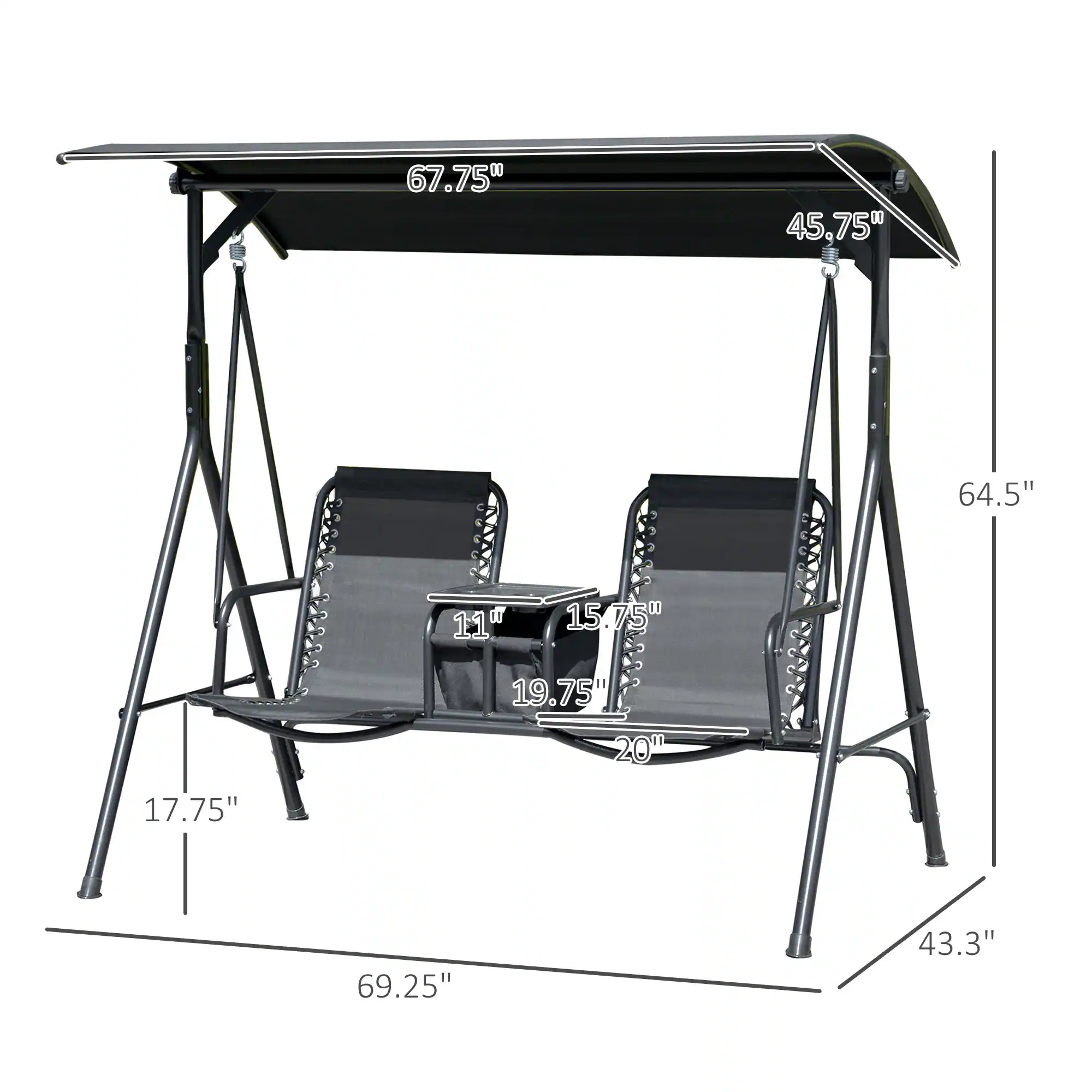67.75"  
45.75"  
64.5"  
11"  
15.75"  
19.75"  
20"  
17.75"  
69.25"  
43.3"