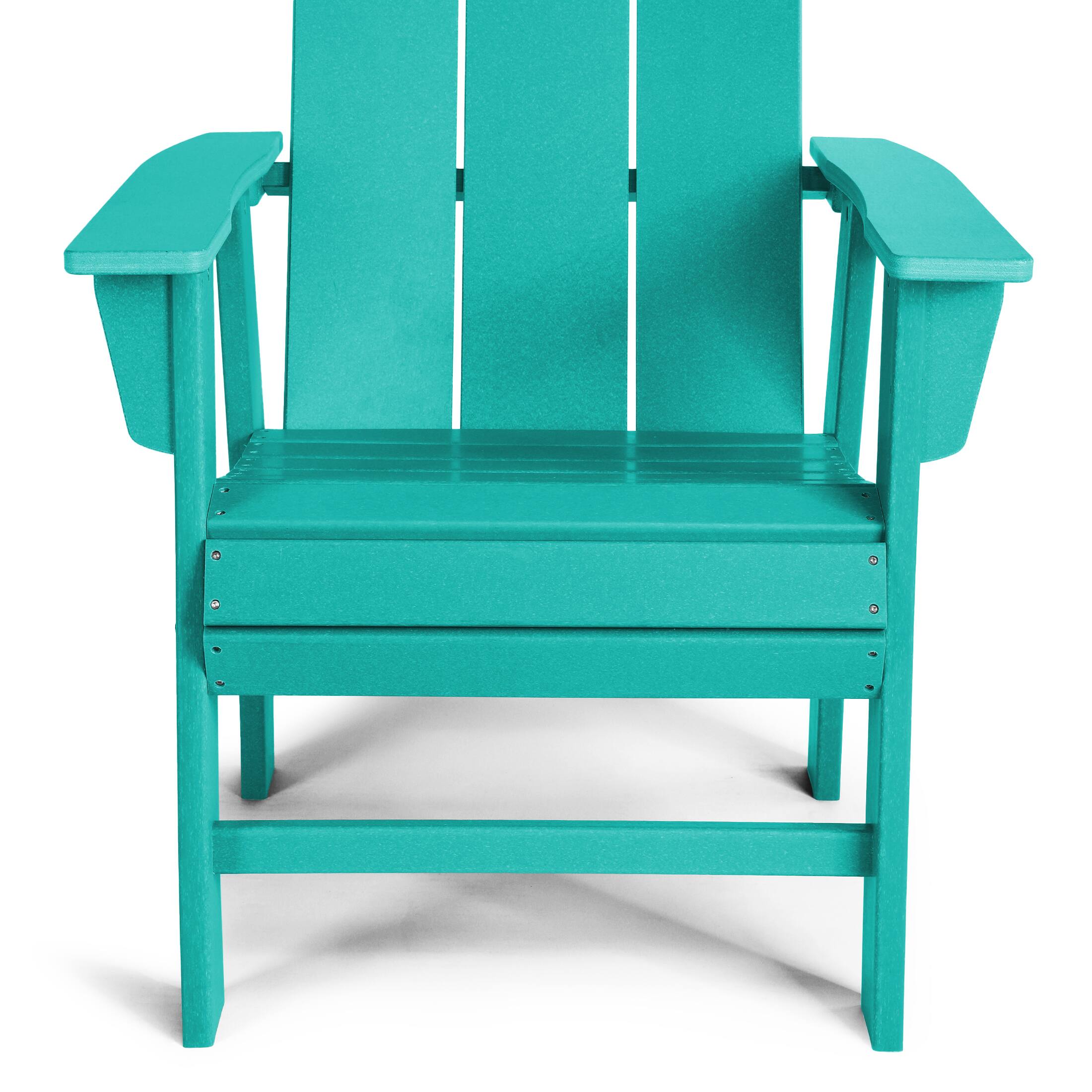 Alt View 5. WestinTrends - WestinTrends Ashore Outdoor Patio HDPE Plastic Modern Adirondack Dining Chairs (Set of 2) - Turquoise.