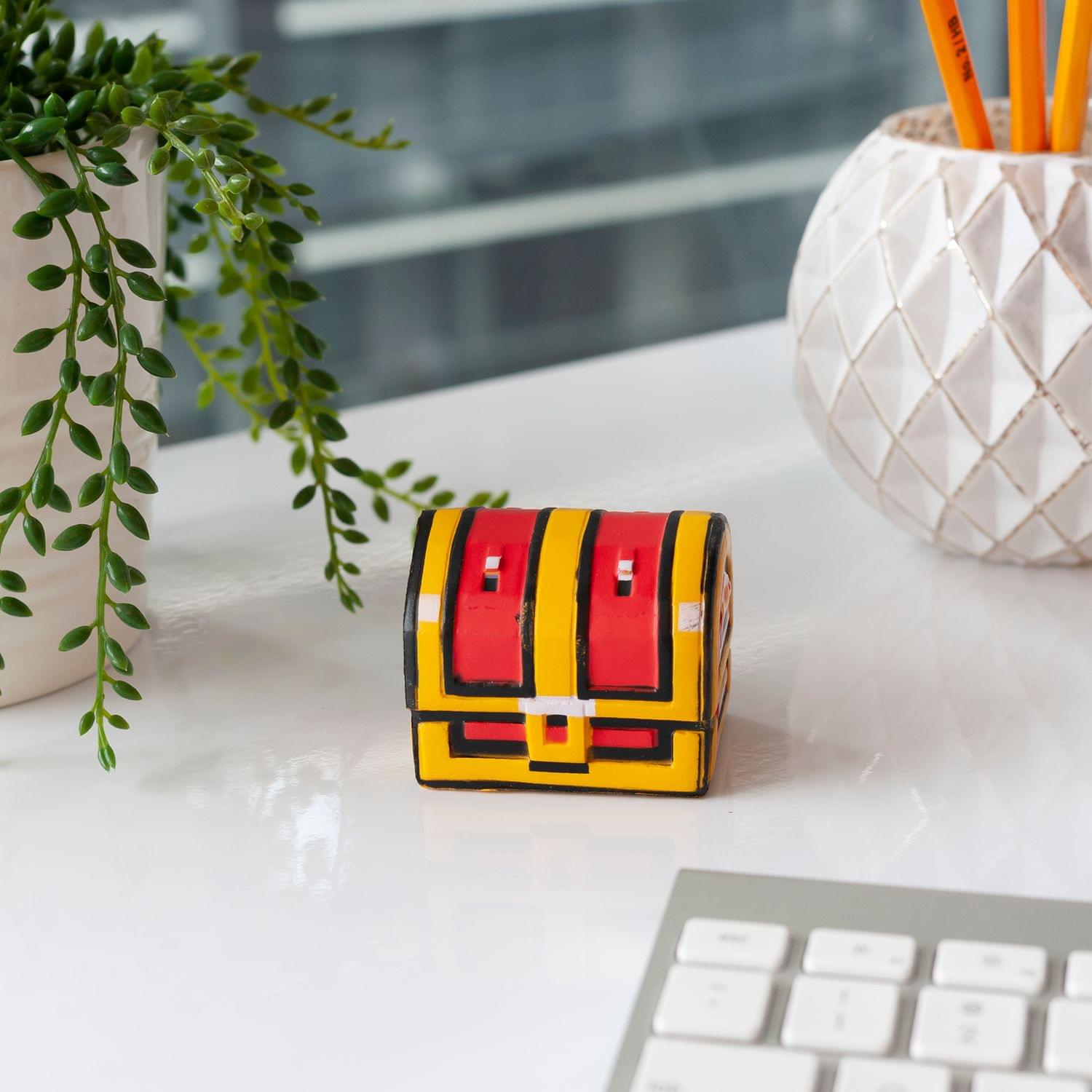 Alt View 3. Toynk - Legendary 8-Bit Foam Treasure Chest Replica - 4 Inch - Yellow.