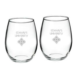Jardine - St. Mary's University Rattlers 21oz. Two-Piece Stemless Wine Glass Set - Multicolor