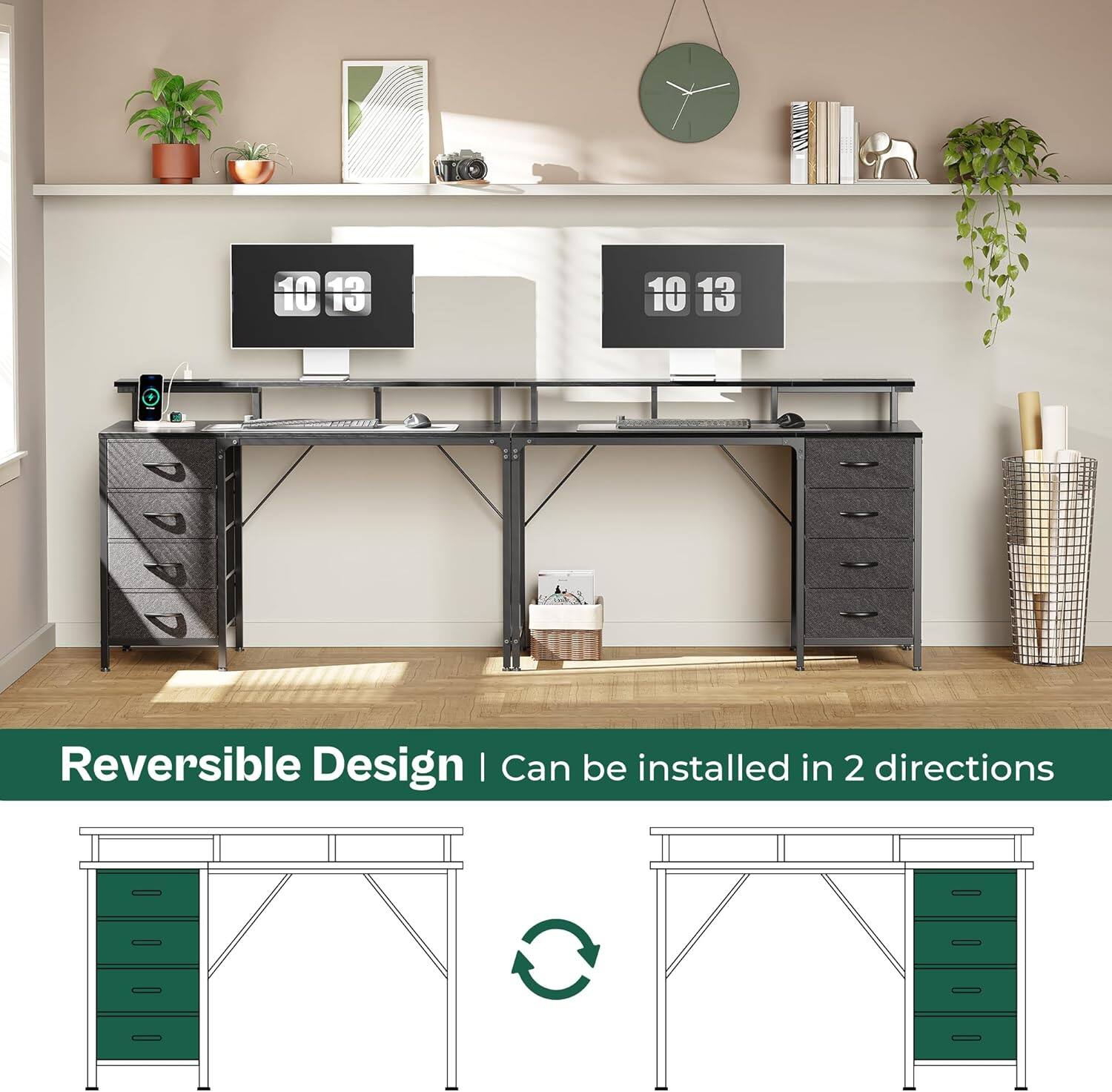 10 13 10 13  
Reversible Design | Can be installed in 2 directions