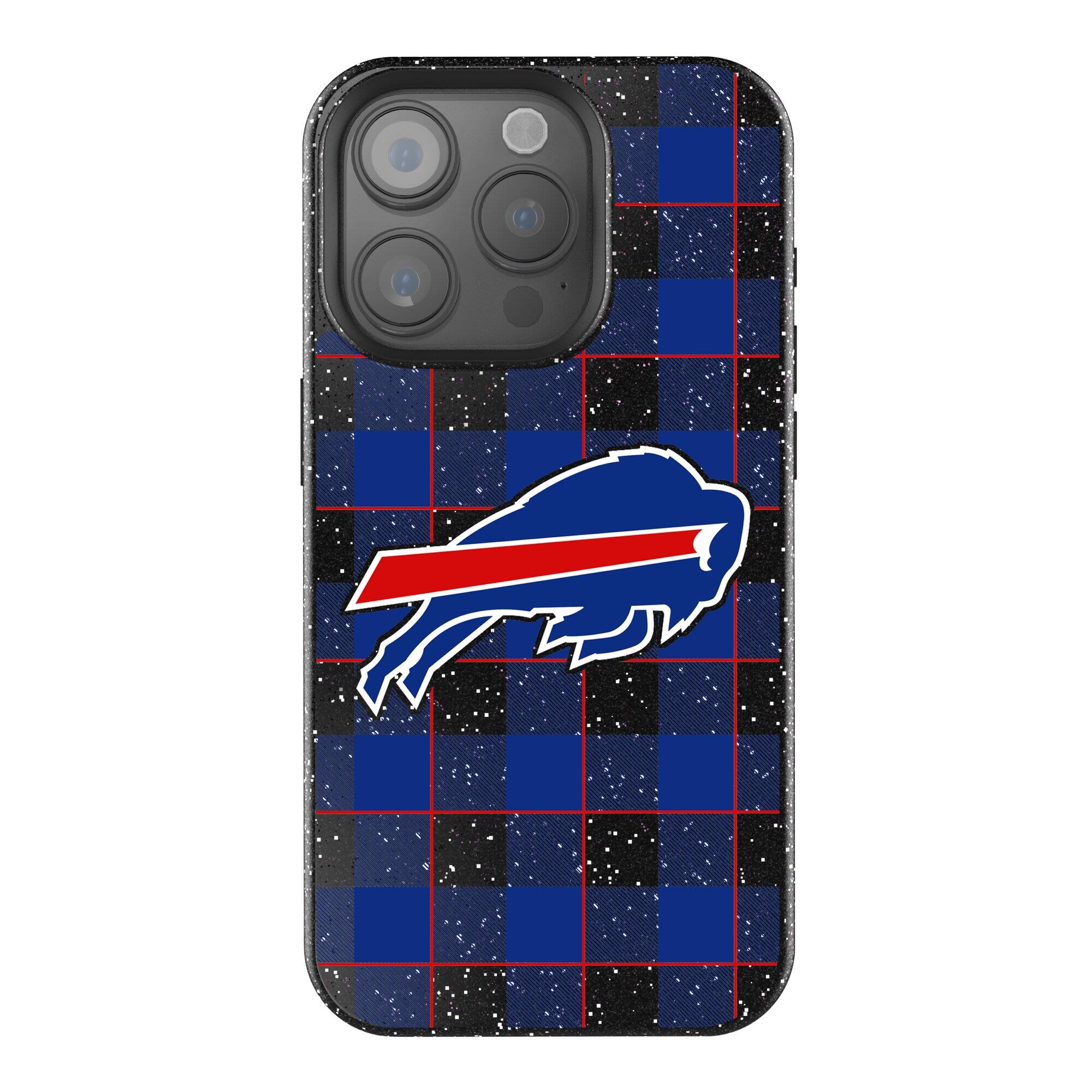 Front. Keyscaper - Buffalo Bills Plaid Bling iPhone Case - 15 - Black.