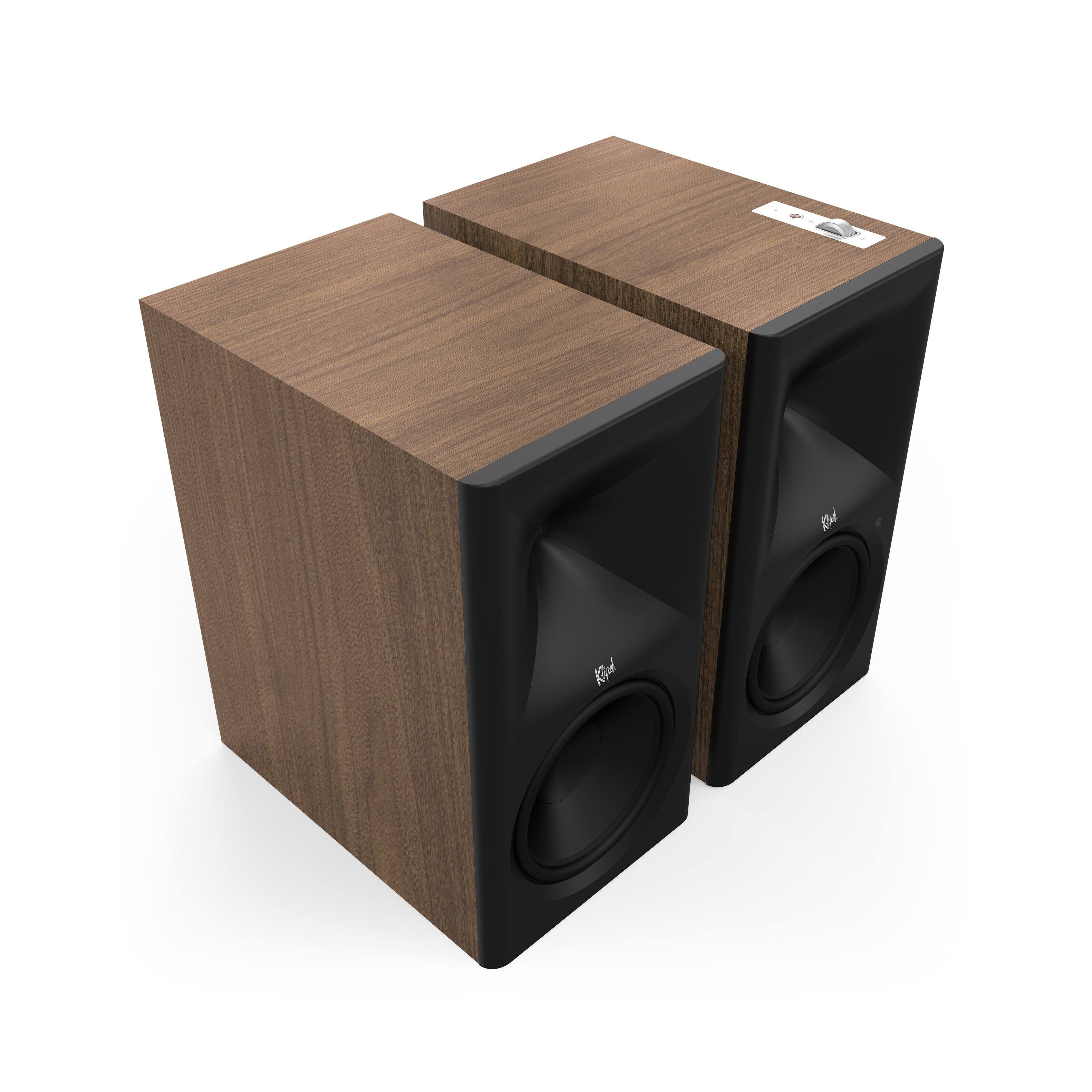 Alt View 2. Klipsch - The Nines II Powered Bookshelf Speakers (Pair) - Walnut.