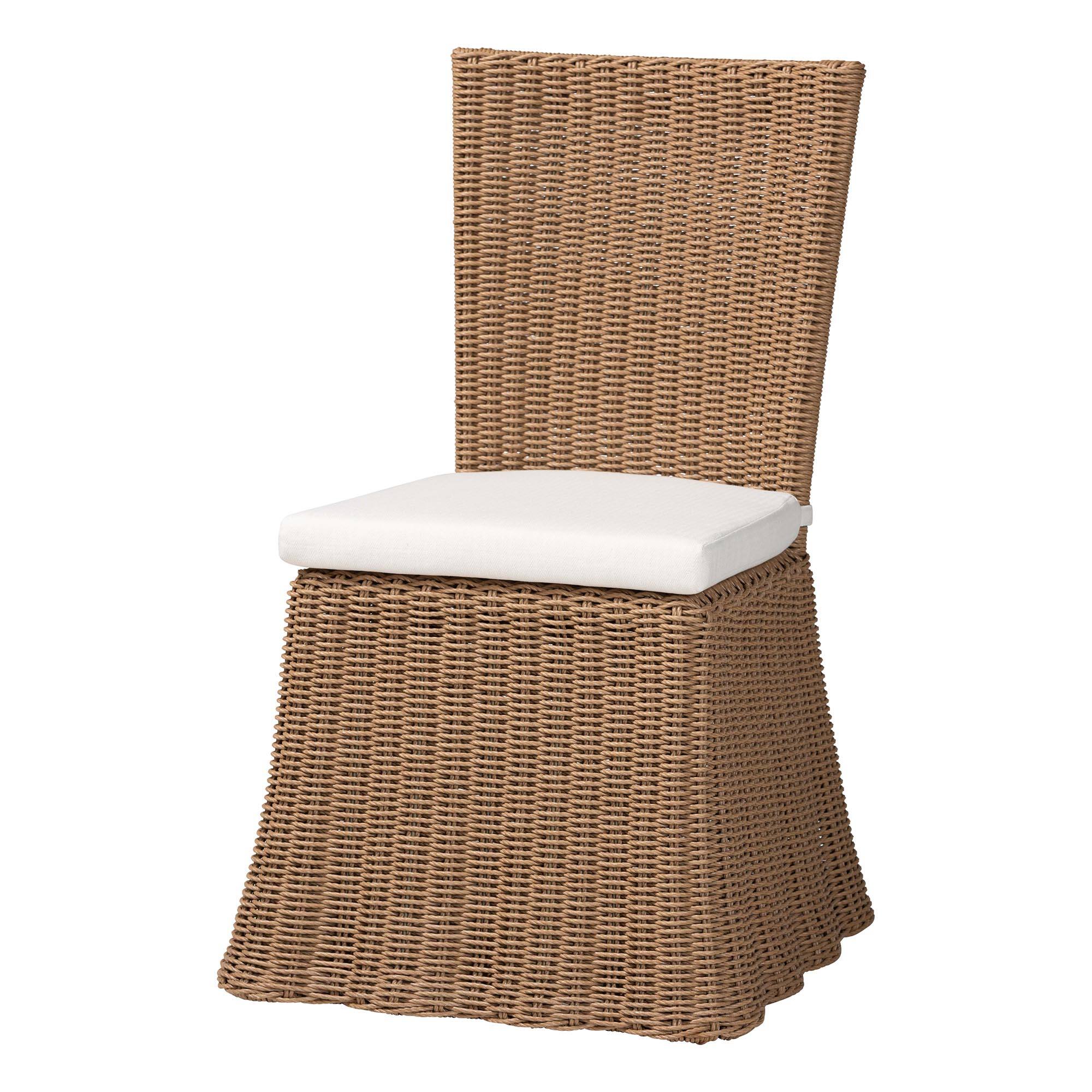 Front. bali & pari - Serge Woven Seagrass Dining Chair - Light Brown.
