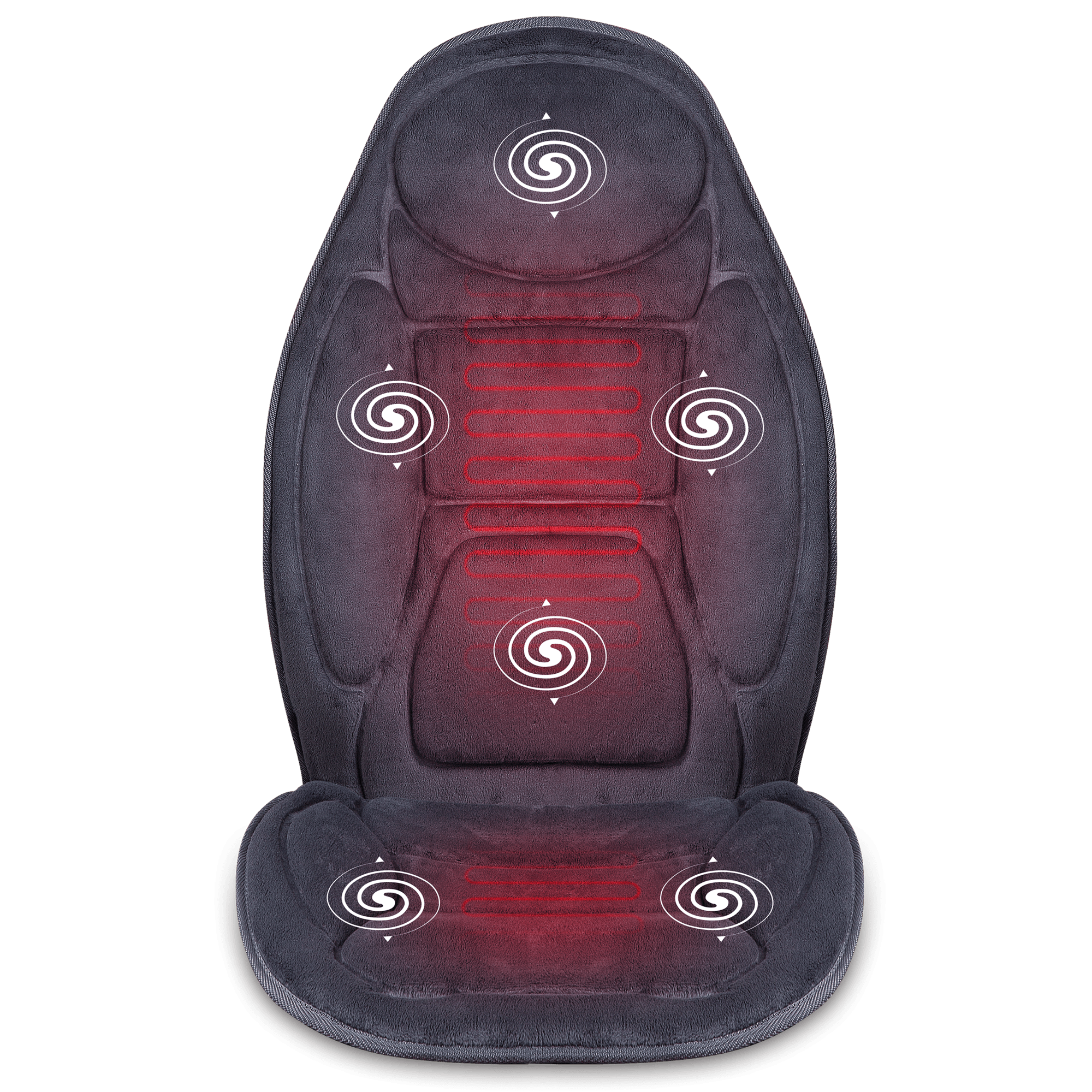 Snailax - Memory Foam Vibration Back Massager with Heat, with 6 Vibrating Motors and 2 Heat Levels - Grey