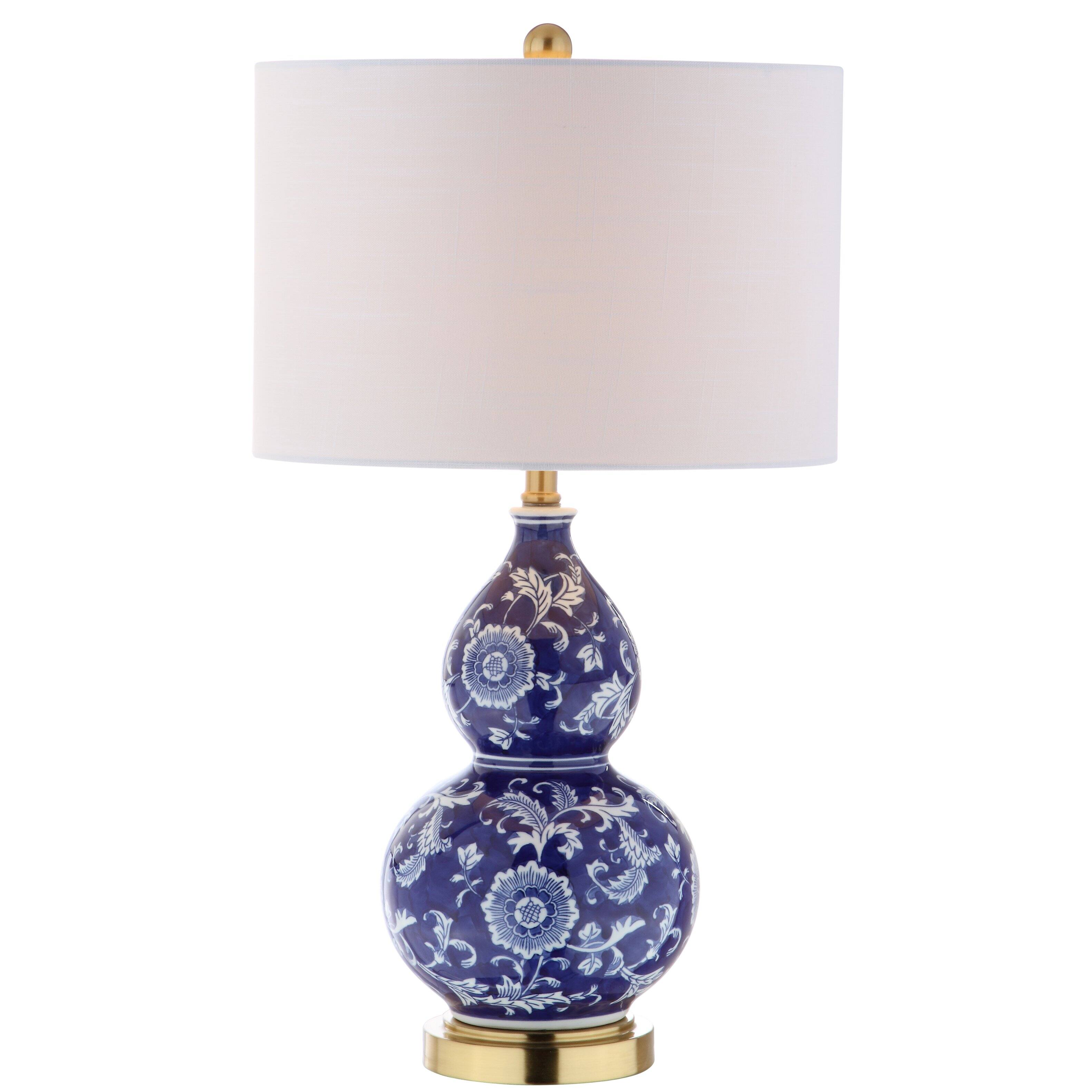 Jonathan Y - Lee 27" Ceramic Chinoiserie LED Table Lamp - Blue/White