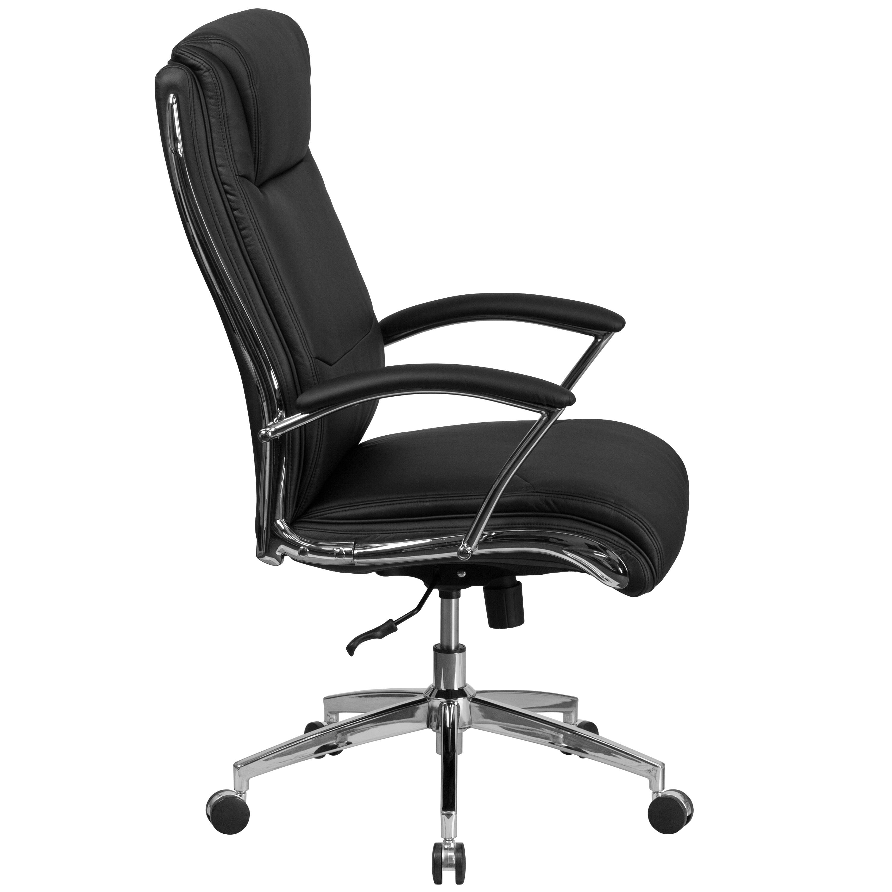 Alt View 4. Emma + Oliver - High Back Designer Smooth Executive Swivel Office Chair with Arms - Black.