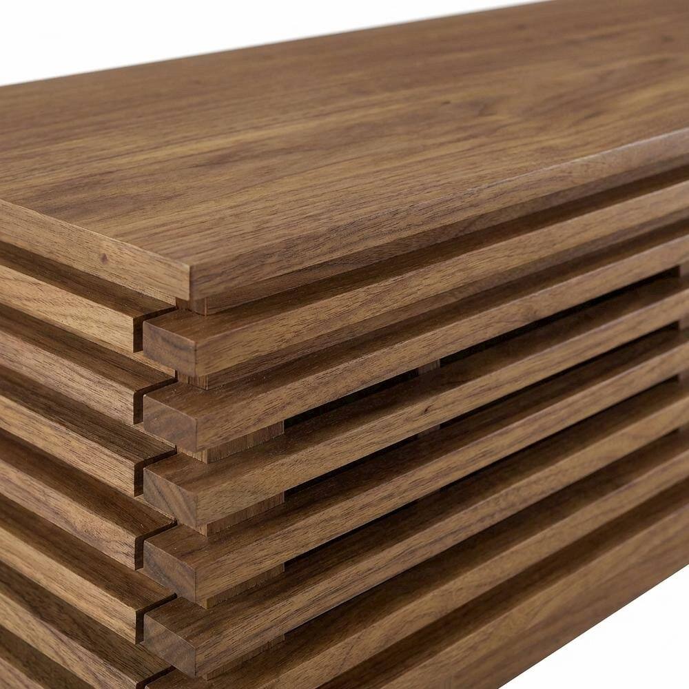 Alt View 1. FurniFact - Brown wood TV stand with modern design and sturdy construction - Brown.