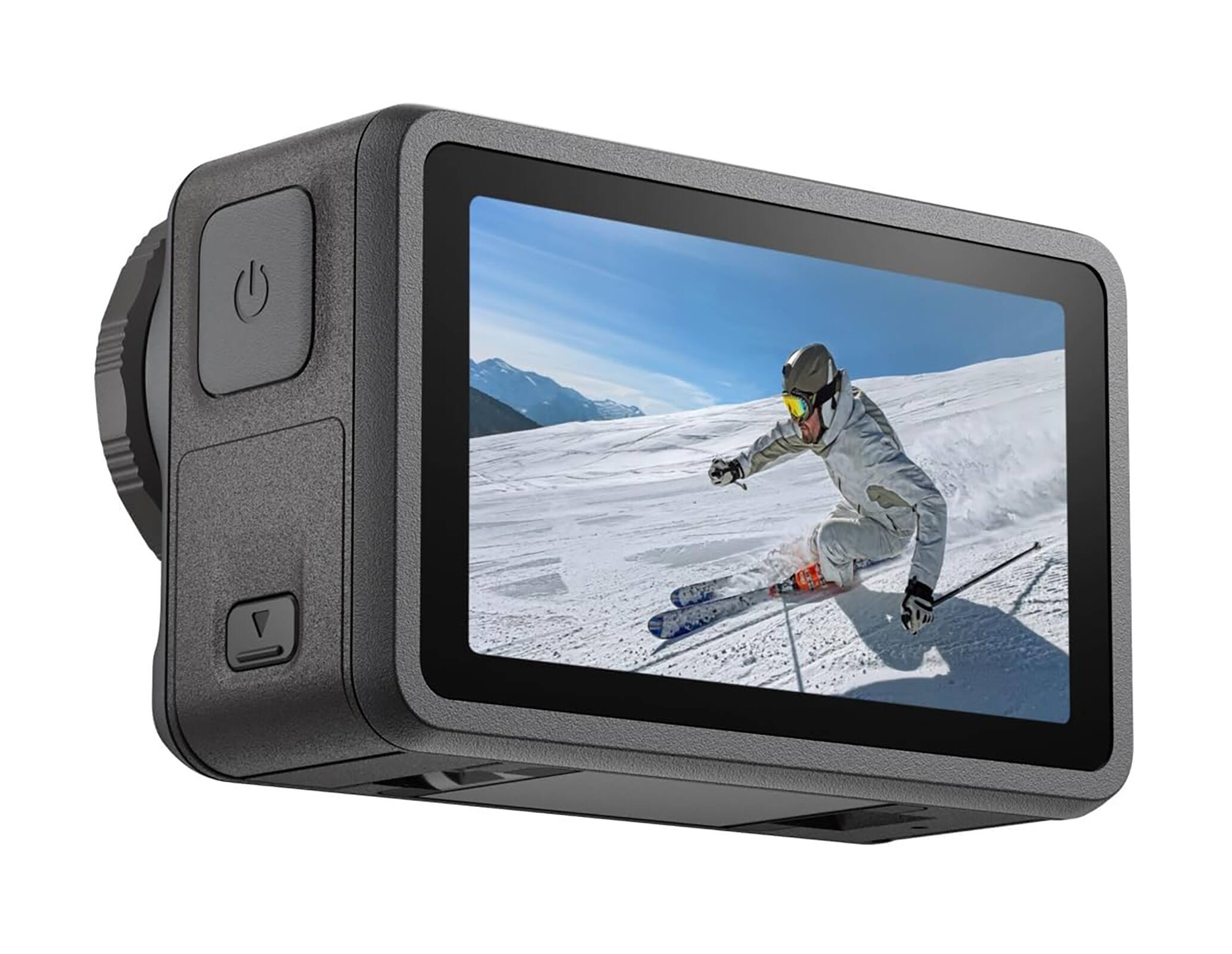 Left. Xtra - Edge Pro Action Camera, 4K Vlogging Camera w/ 1/1.3'' Sensor, 65ft Waterproof, Night View & Stabilization, Diving Camera - Black.