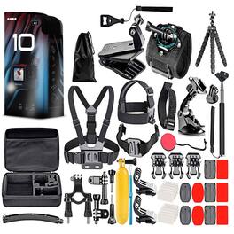 GoPro - HERO10 - Waterproof Action Camera + 64GB Card and 50 Piece Accessory Kit