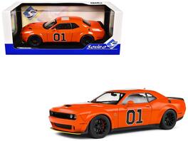 2023 Dodge Challenger R/T Scat Pack Widebody #01 "Hazzard Tribute" 1/18 Diecast Model Car by Solido - Orange