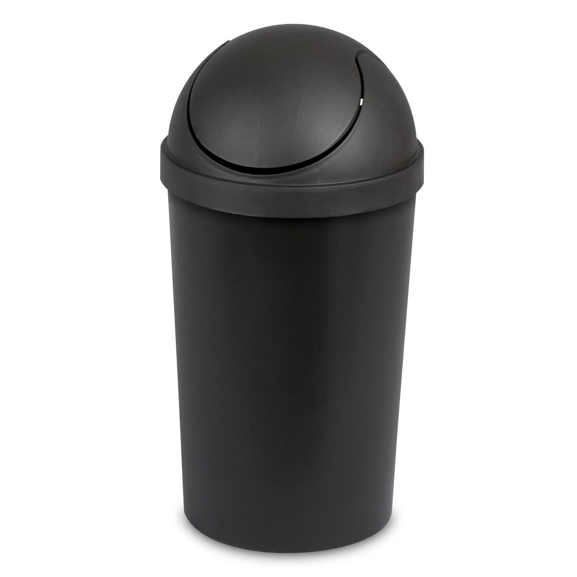 Sterilite - 10839006 3 Gallon Round Swing Top Plastic Wastebasket, (12 Pack) - Black
