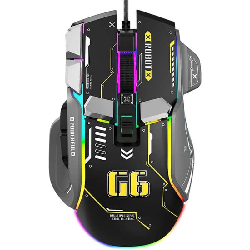 SKRAN - Ergonomic Gaming Mouse - 5 Adjustable DPI up to 4000, Comfort Grip, 9 Programmable Buttons for PC Gamers & Office Use - Wireless - Black