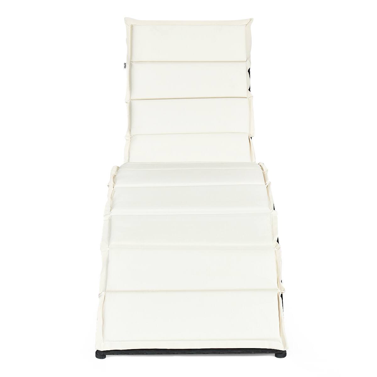 Angle. Costway - 2PCS Folding Patio Rattan Lounge Chair Chaise Cushioned Portable Garden - Black.