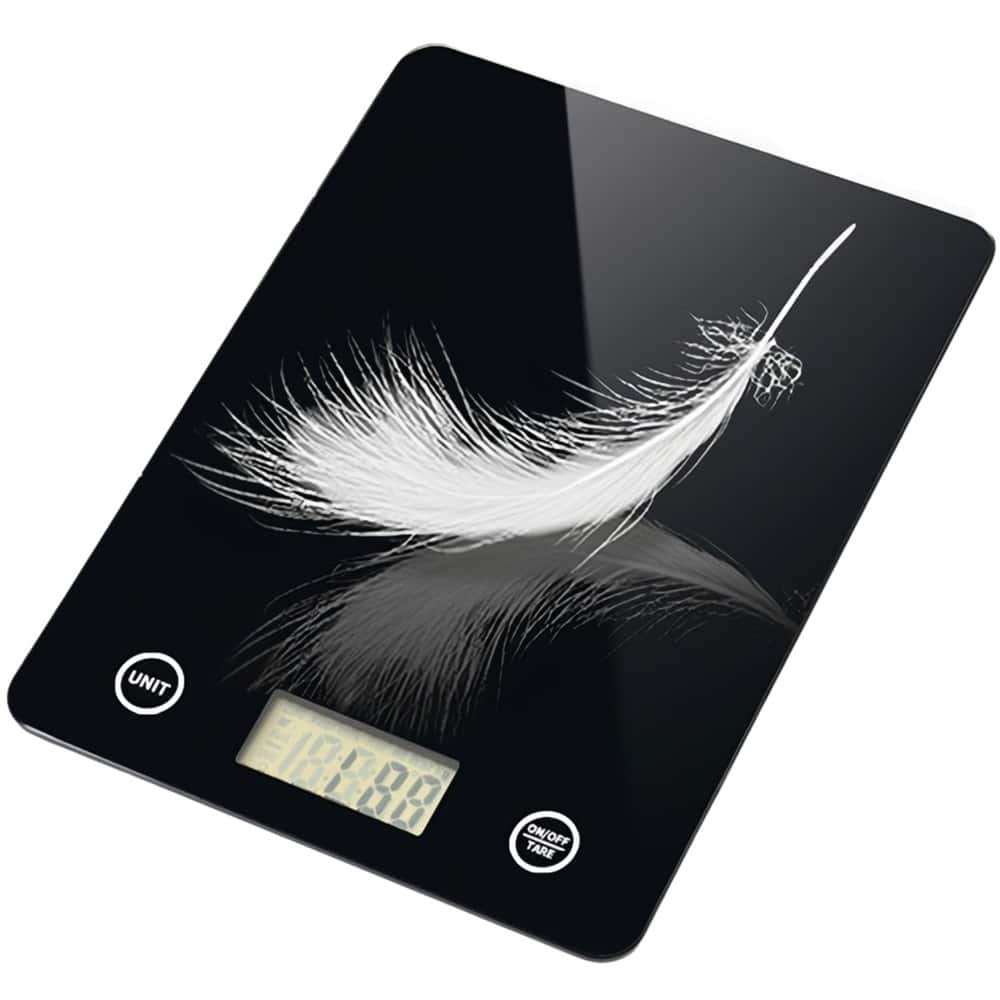 ACJPR - Digital Kitchen Scale – Tempered Glass 1g Accuracy, Grams/Ounces, Black