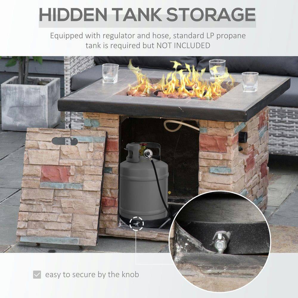 HIDDEN TANK STORAGE

Equipped with regulator and hose, standard LP propane tank is required but NOT INCLUDED

easy to secure by the knob