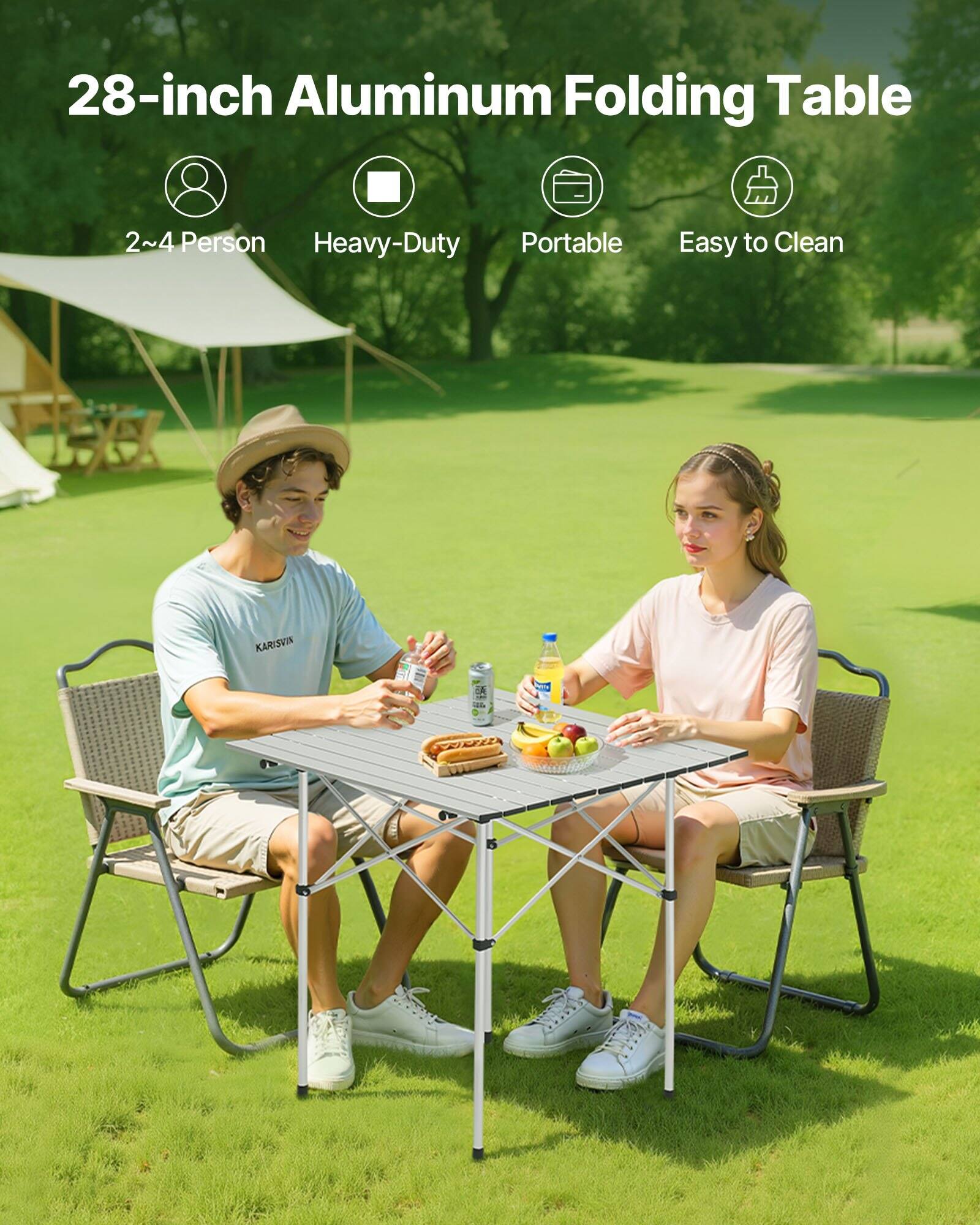 28-inch Aluminum Folding Table

- 2~4 Person
- Heavy-Duty
- Portable
- Easy to Clean