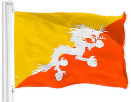 G128 - Bhutan Flag, 3 x 5 ft Printed Polyester with Brass Grommets - Assorted Colors