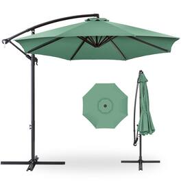 Best Choice Products - 10ft Offset Hanging Outdoor Market Patio Umbrella w/ Easy Tilt Adjustment - Seaglass