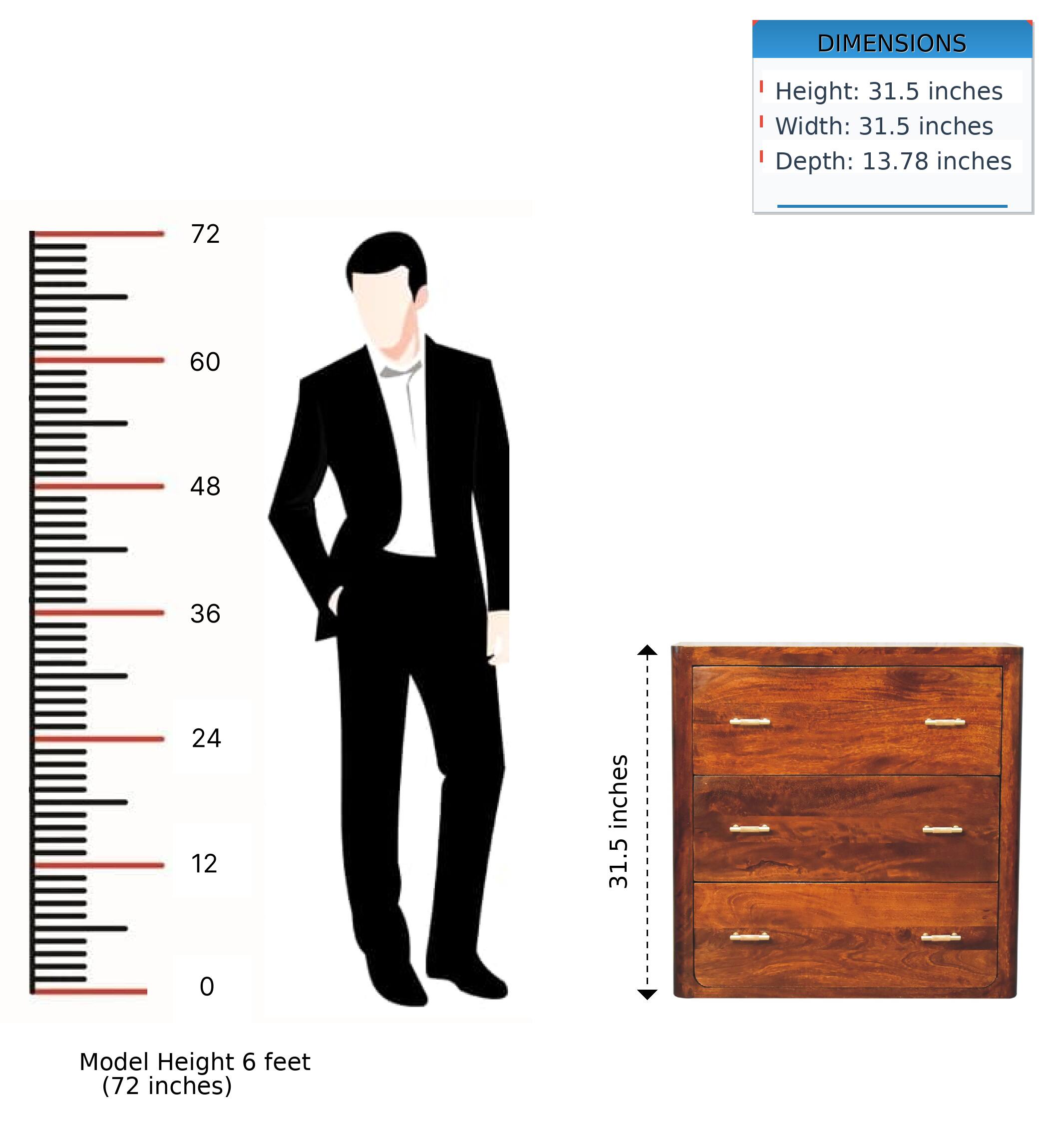 DIMENSIONS  
Height: 31.5 inches  
Width: 31.5 inches  
Depth: 13.78 inches  

Model Height: 6 feet (72 inches)