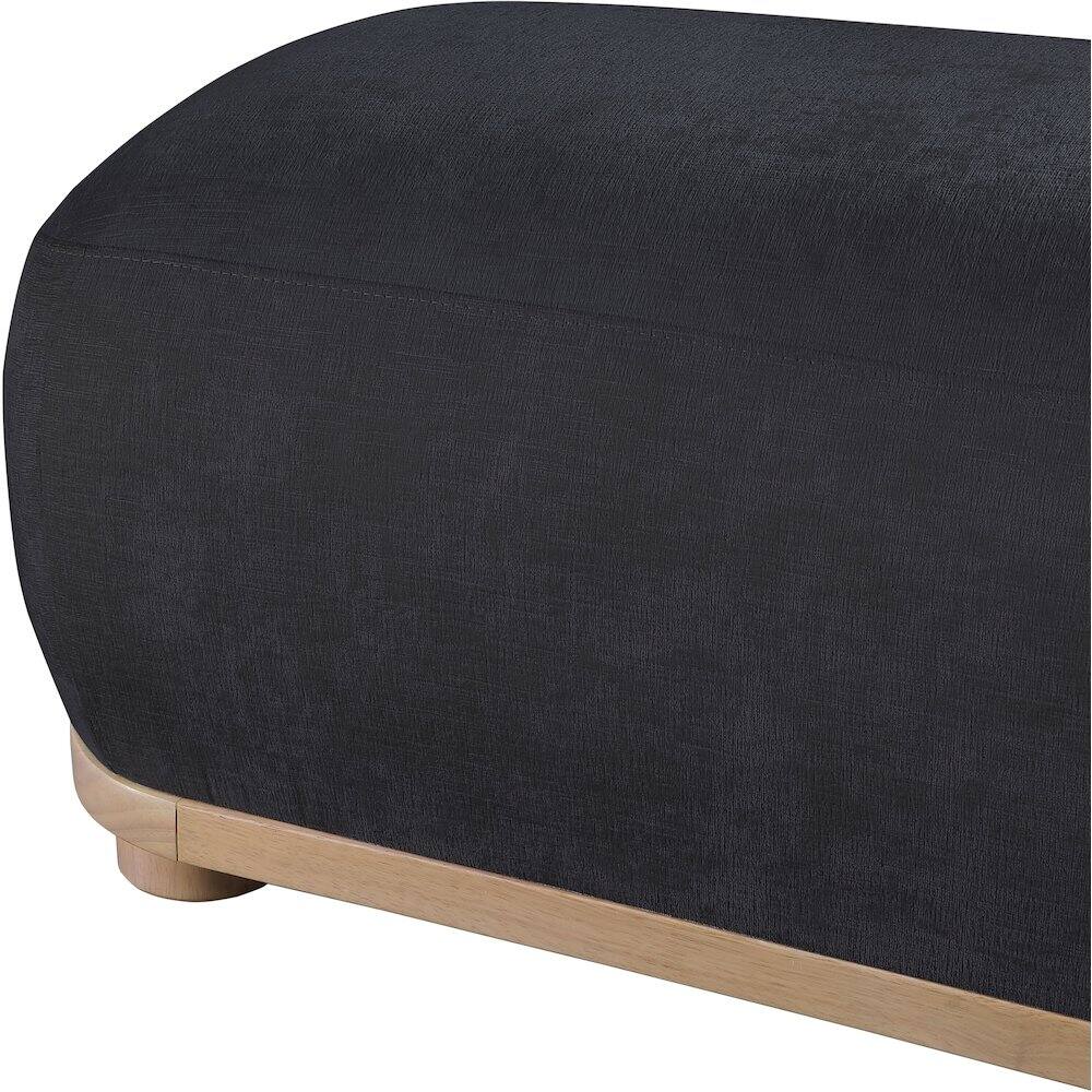 Alt View 4. Meridian Furniture - Calum Black Chenille Fabric Bench - Black.