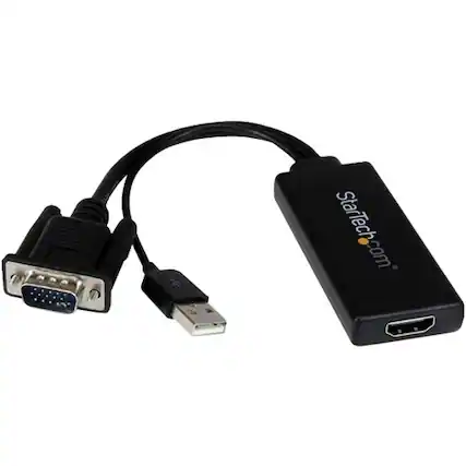 Front. StarTech.com - VGA to HDMI Video Converter - Black.