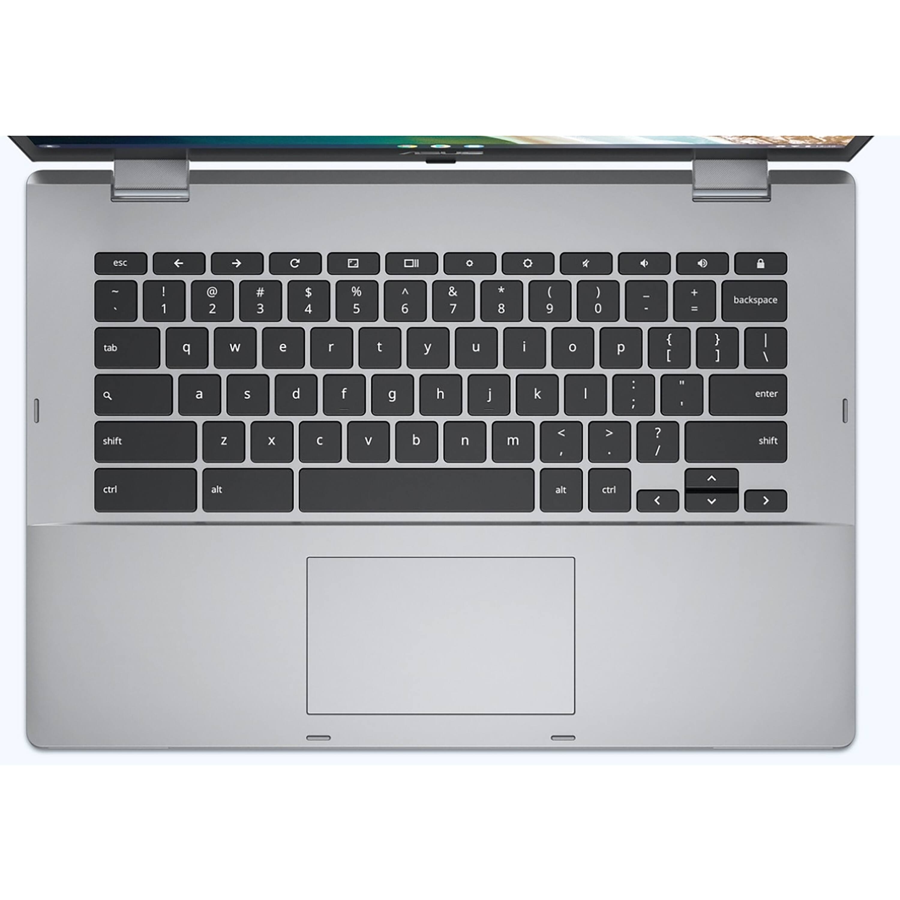 Alt View 1. ASUS - CX1 Flip 2-in-1 14" Touchscreen Chromebook - Intel Celeron N4500 with 8GB Memory - 64GB eMMC - Transparent Silver.