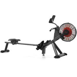 Sunny Health & Fitness - Premium Smart Magnetic Air Rower with Extended Rail - Dark Gray