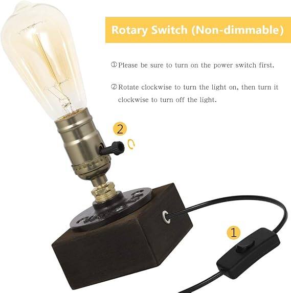 Rotary Switch (Non-dimmable)

1. Please be sure to turn on the power switch first.
2. Rotate clockwise to turn the light on, then turn it clockwise to turn off the light.