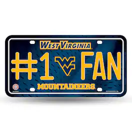 Rico Industries - West Virginia Mountaineers #1 Fan Metal License Plate Auto Tag - Multi