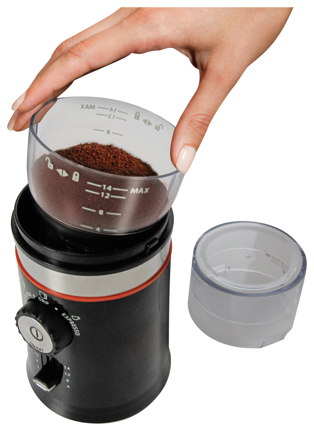 Hamilton Beach Custom Grind Coffee Grinder, 14 cups, Black, 80393F