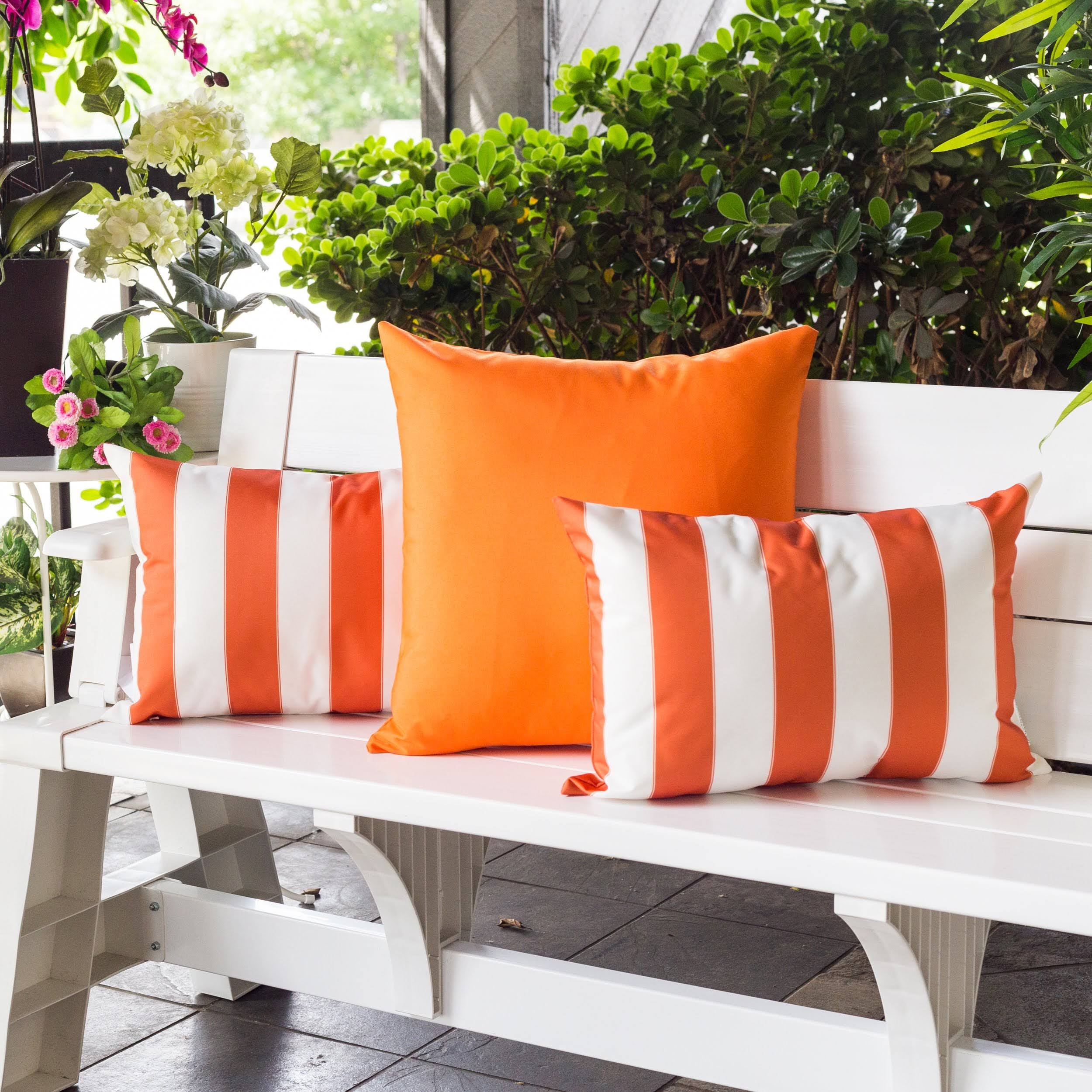 Alt View 1. TinyHomie - Horizon Stripe Pillow 14x20 Outdoor Indoor - Orange.