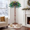 Front. Costway - Costway 6FT Pre-Lit Artificial Tropical Christmas Palm Tree w/ 210 Multi-Color Lights - Green.