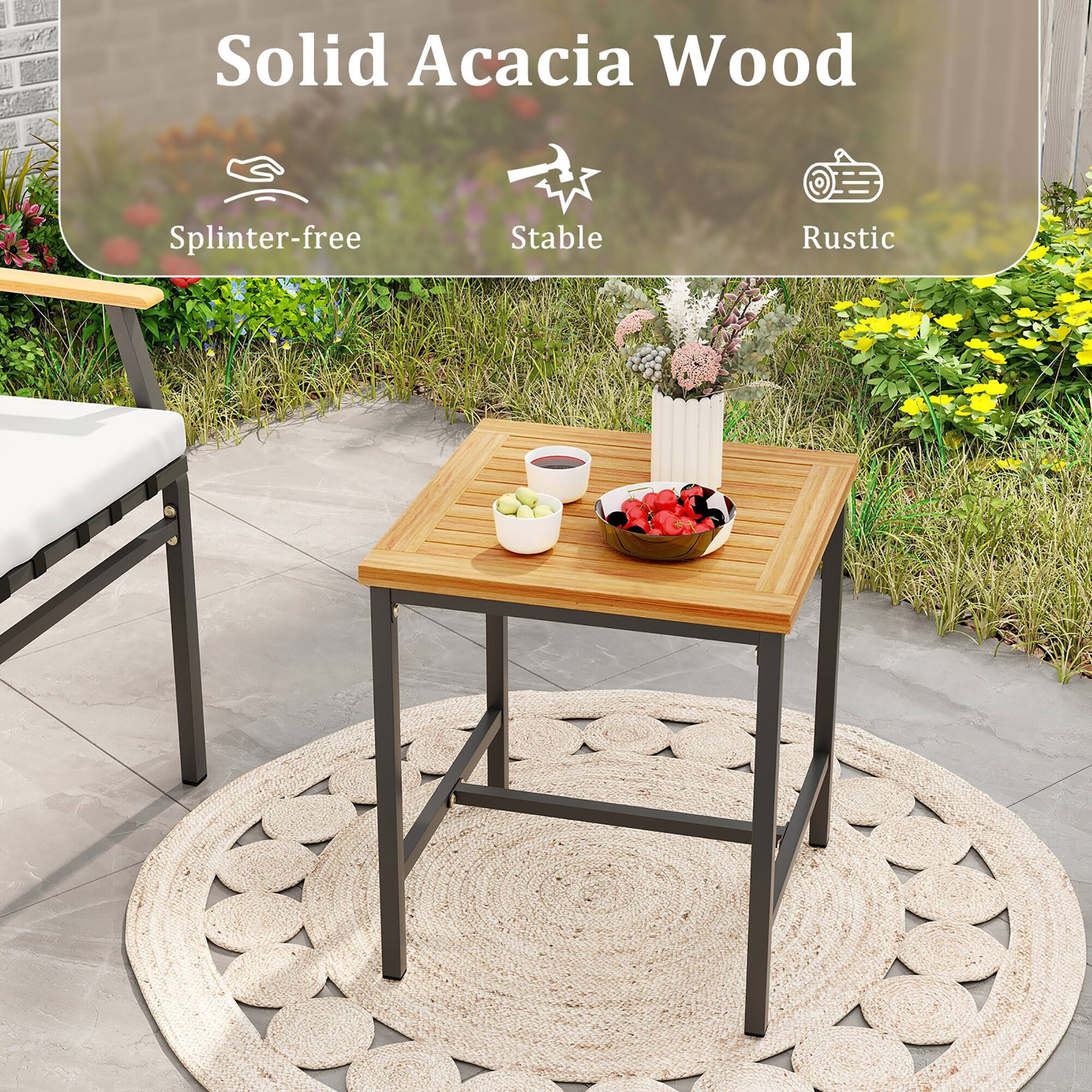 Solid Acacia Wood, Splinter-free, Stable, Rustic