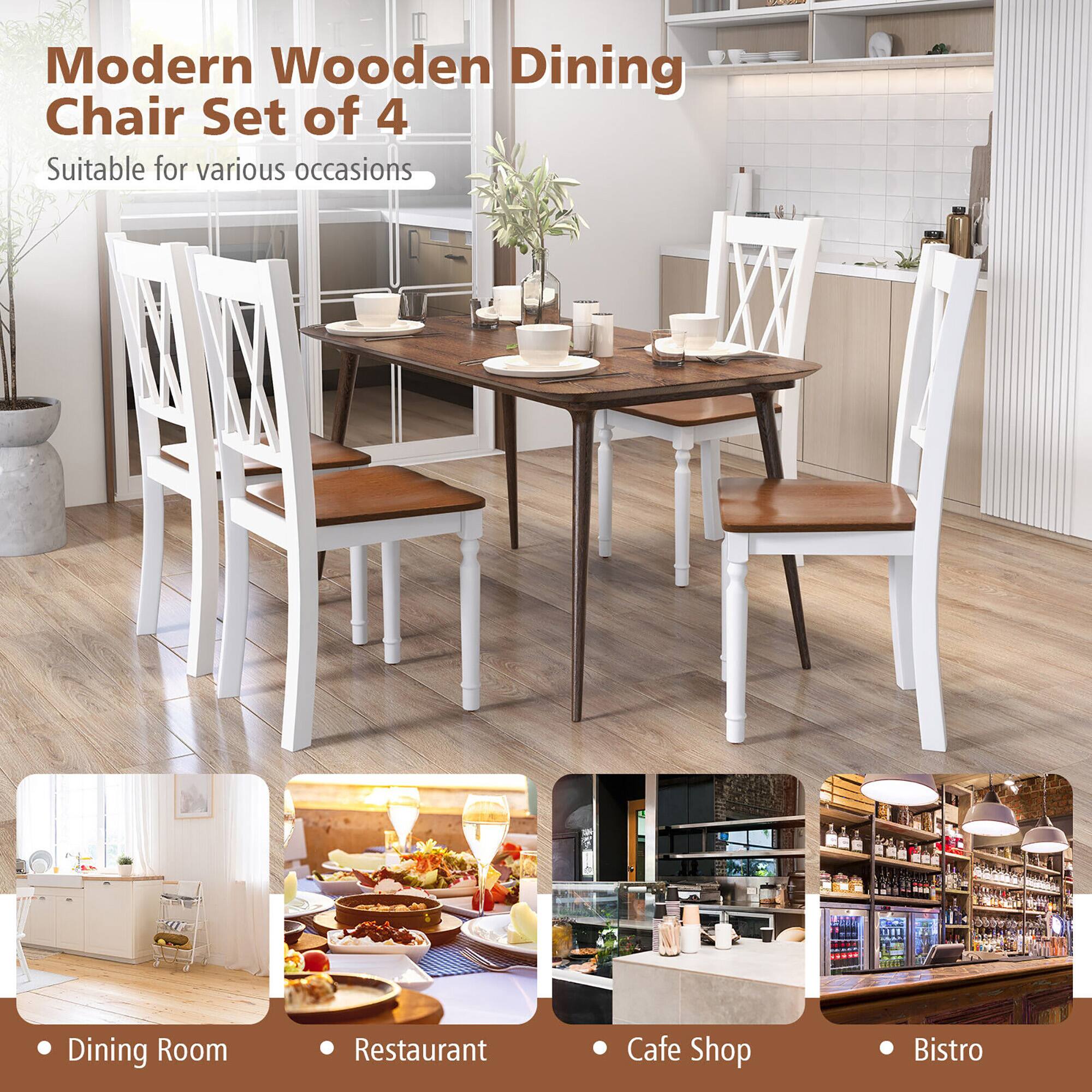 Modern Wooden Dining Chair Set of 4
Suitable for various occasions

Dining Room
Restaurant
Café Shop
Bistro