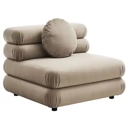 Front. Modway - Jubilee Modular Performance Velvet Armless Chair by Modway - Taupe.