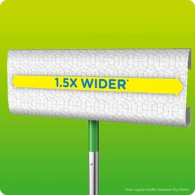 1.5X WIDER than regular Swiffer Sweeper Dry Cloths