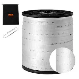 VEVOR - Polyester Pull Tape, 3/4" x 528' Mule Tape Flat Rope, 2500 lbf Tensile Capacity, Printed Webbing Cable Pulling Tape - White