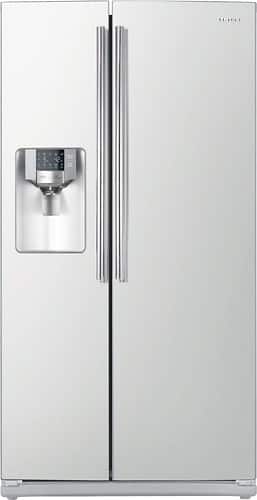 Front Standard. Samsung - 25.5 Cu. Ft. Side-by-Side Refrigerator with Thru-the-Door Ice and Water - White.