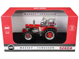 Massey Ferguson 1080 4WD Tractor with PEKO Cabin Red with Gray Top 1/32 Diecast Model by Universal Hobbies