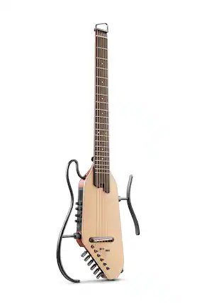 Front. Donner music - Donner HUSH™ I PRO Acoustic-Electric Travel Guitar Kit with Sound Effects Natural - Natural.