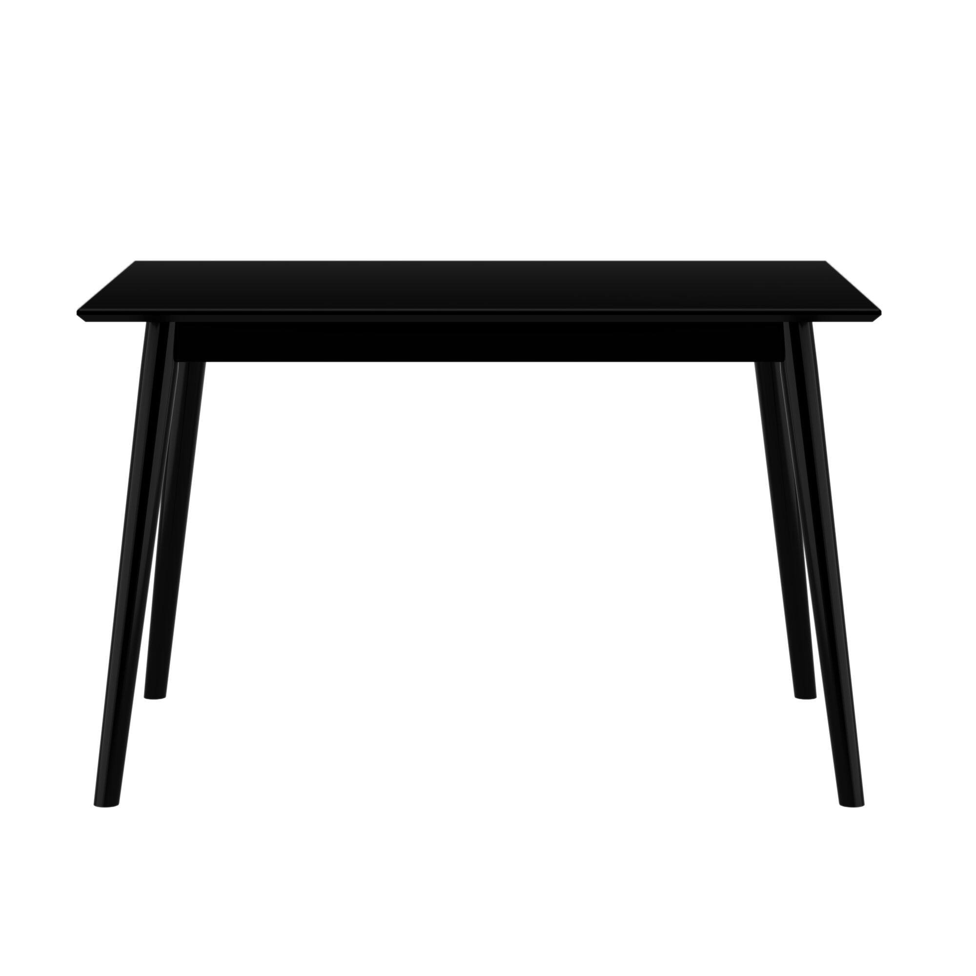 Alt View 3. Plank+Beam - Mid-Century Modern Rectangular Dining Table - Pine (48in / 1220mm), Black - Black.
