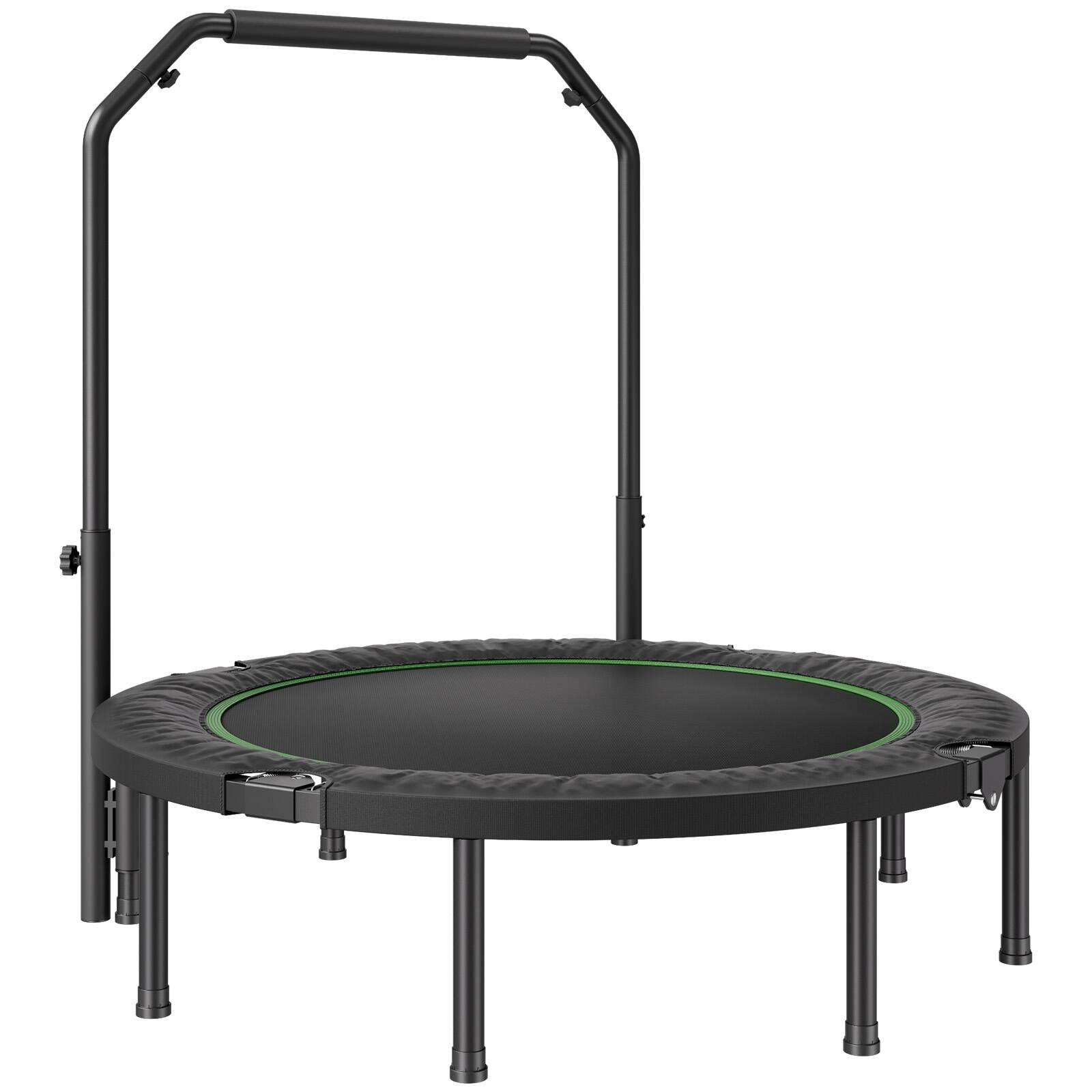 Alt View 5. VEVOR - Foldable Mini Trampoline, 52 Inch Fitness Rebounder, Max Load 450lbs Exercise Trampoline, Stable & Quiet Trampoline - Black.