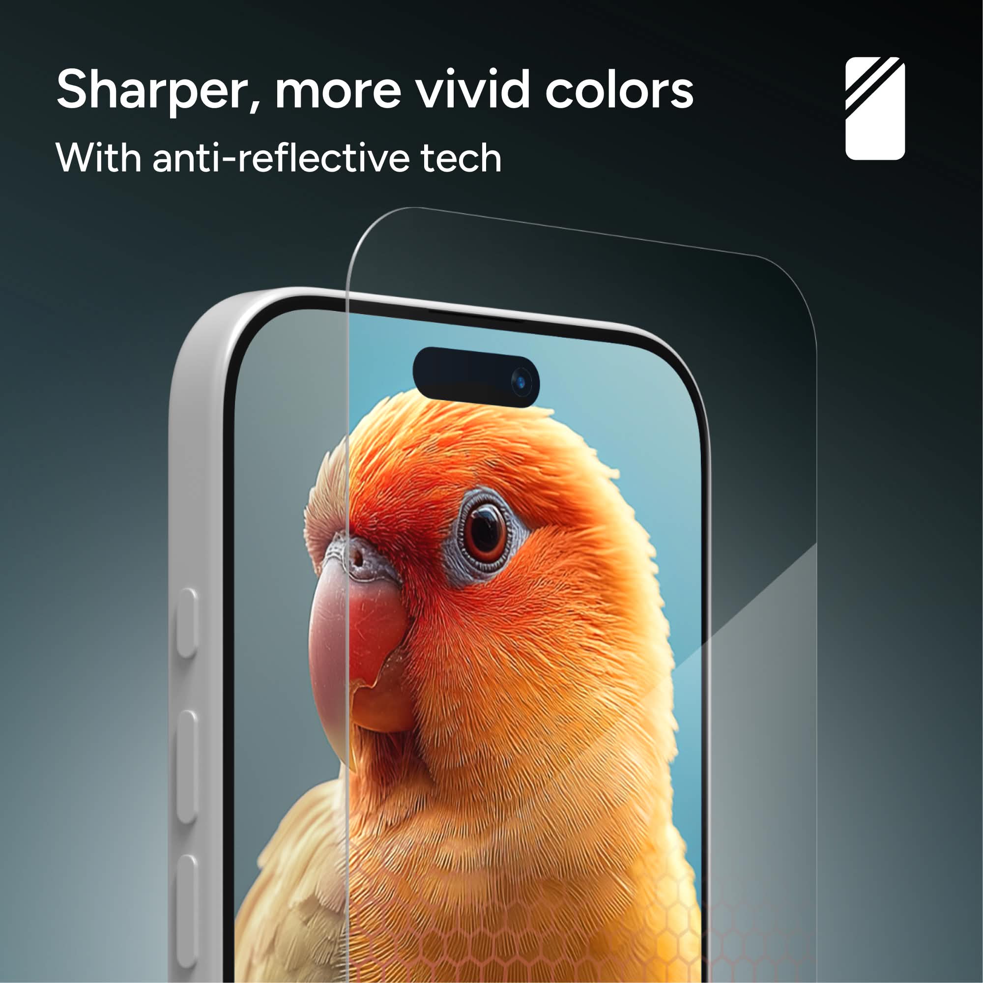 Sharper, more vivid colors  
With anti-reflective tech