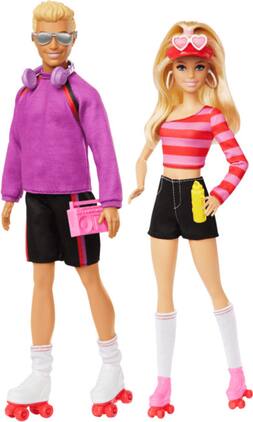 Mattel - Barbie Ken & Barbie Fashionista Dolls Roller-Skating Theme 2-Pack, 65Th Anniversary - Collectibles - Multicolor