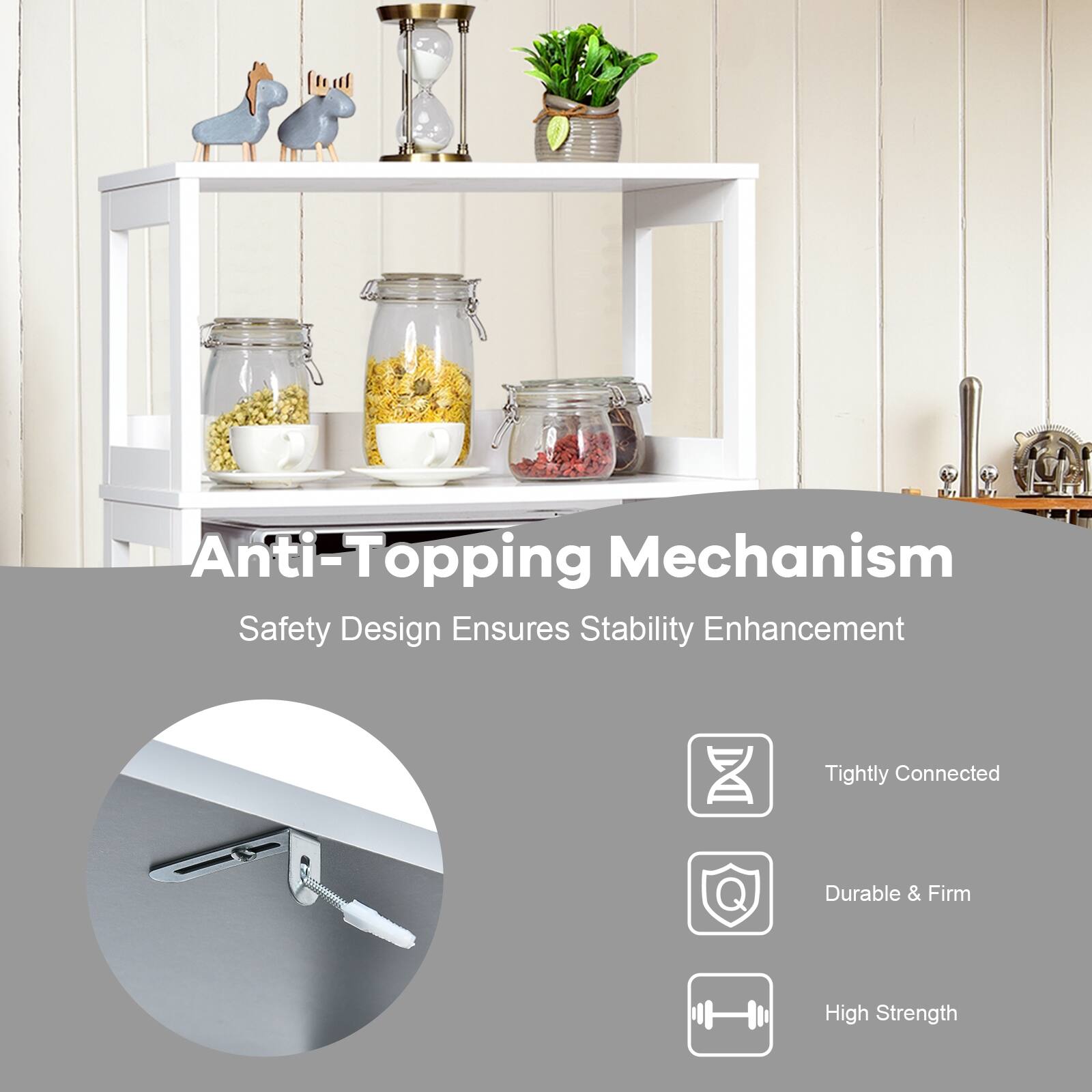 Anti-Topping Mechanism, Safety Design Ensures Stability Enhancement, Tightly Connected, Durable & Firm, High Strength